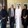 UNPRECEDENTED INTERVIEW BY UNITED ARAB EMIRATES UNIVERSITY STUDENTS WITH H.E. SHEIKH NAHAYAN MABARAK AL NAHAYAN From left to right, UAEU students Khulood, Ayisha (student chaperone) --- then Prof. Plate, Sheikh Nahayan – students Latifa, Bashayer