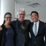 Co-managing editors Garcia and Fajardo with Plate (center).