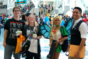 Staff members Ryan, Lexie, Yvonne, & Jeremiah in the South Hall lobby. Photo courtesy of Tom Plate.